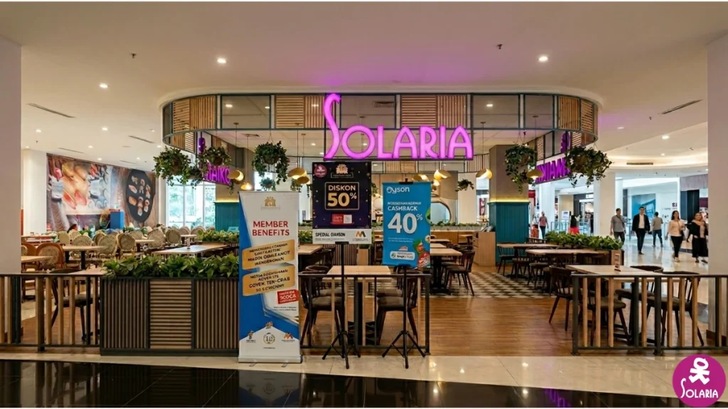 lokasi restoran Solaria di mall Indonesia