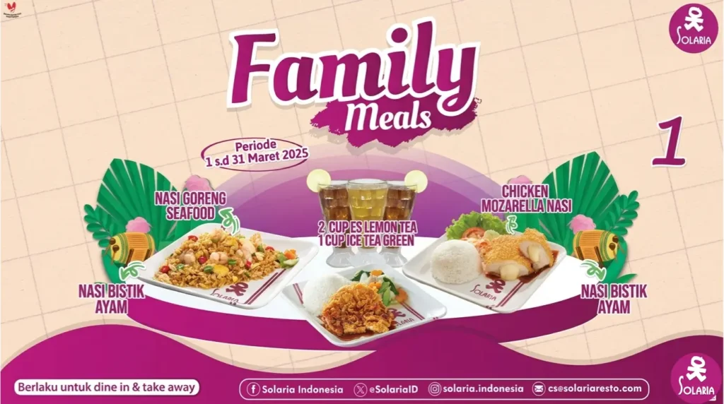 Solaria Family Meals 2026: Paket Keluarga Hemat, Menu Lengkap & Harga Terbaru 2 Solaria Family Meal 1